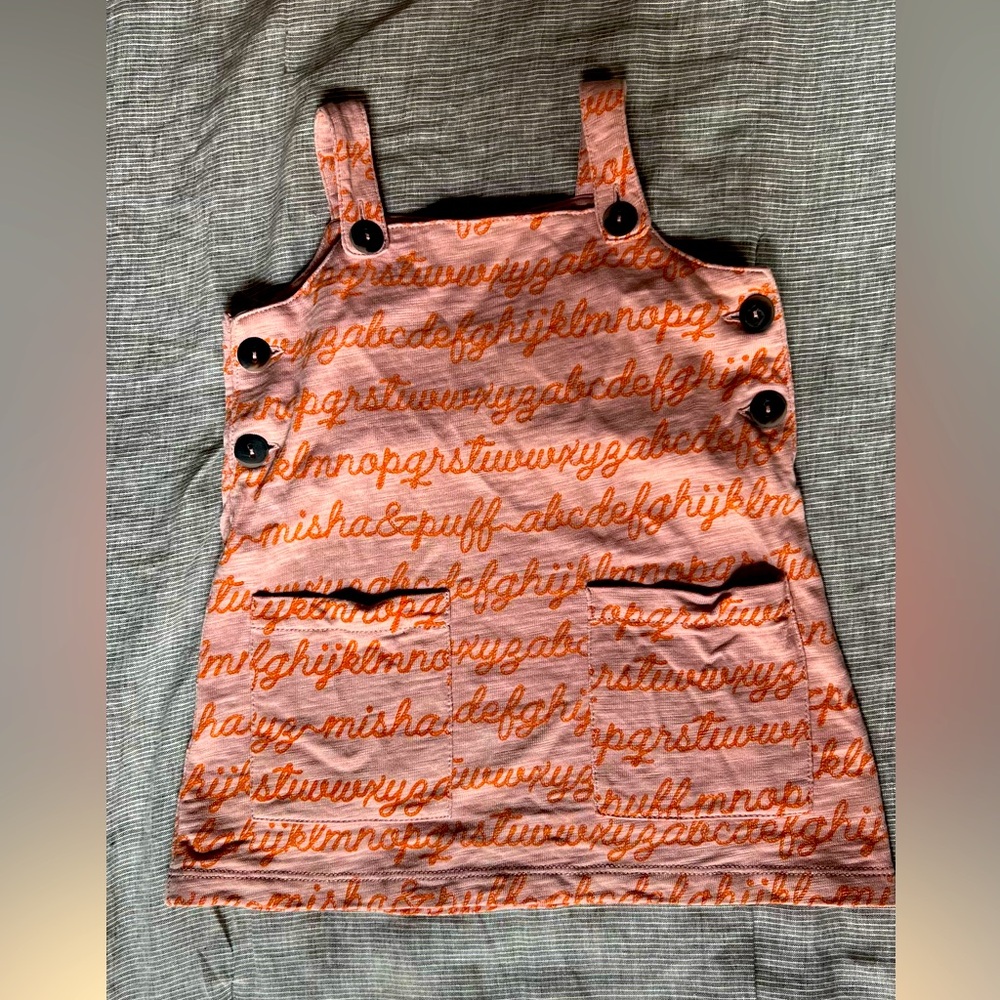 Misha & Puff Pink and Orange Script Dress